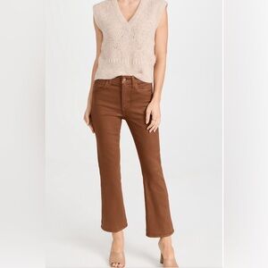 Joe's Jeans The Callie Leather Brown high rise cropped boot, size 28